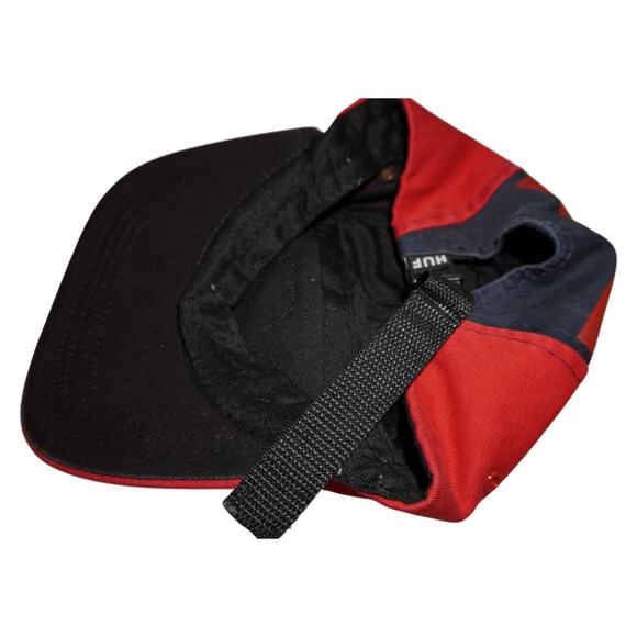 HUF Worldwide 5-Panel Camp Hat Red Gray American Flag Patch Strapback Cap - Picture 7 of 7